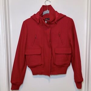 New York & Co bomber style coat, with hood! Great quality! Size 4, worn 3 times